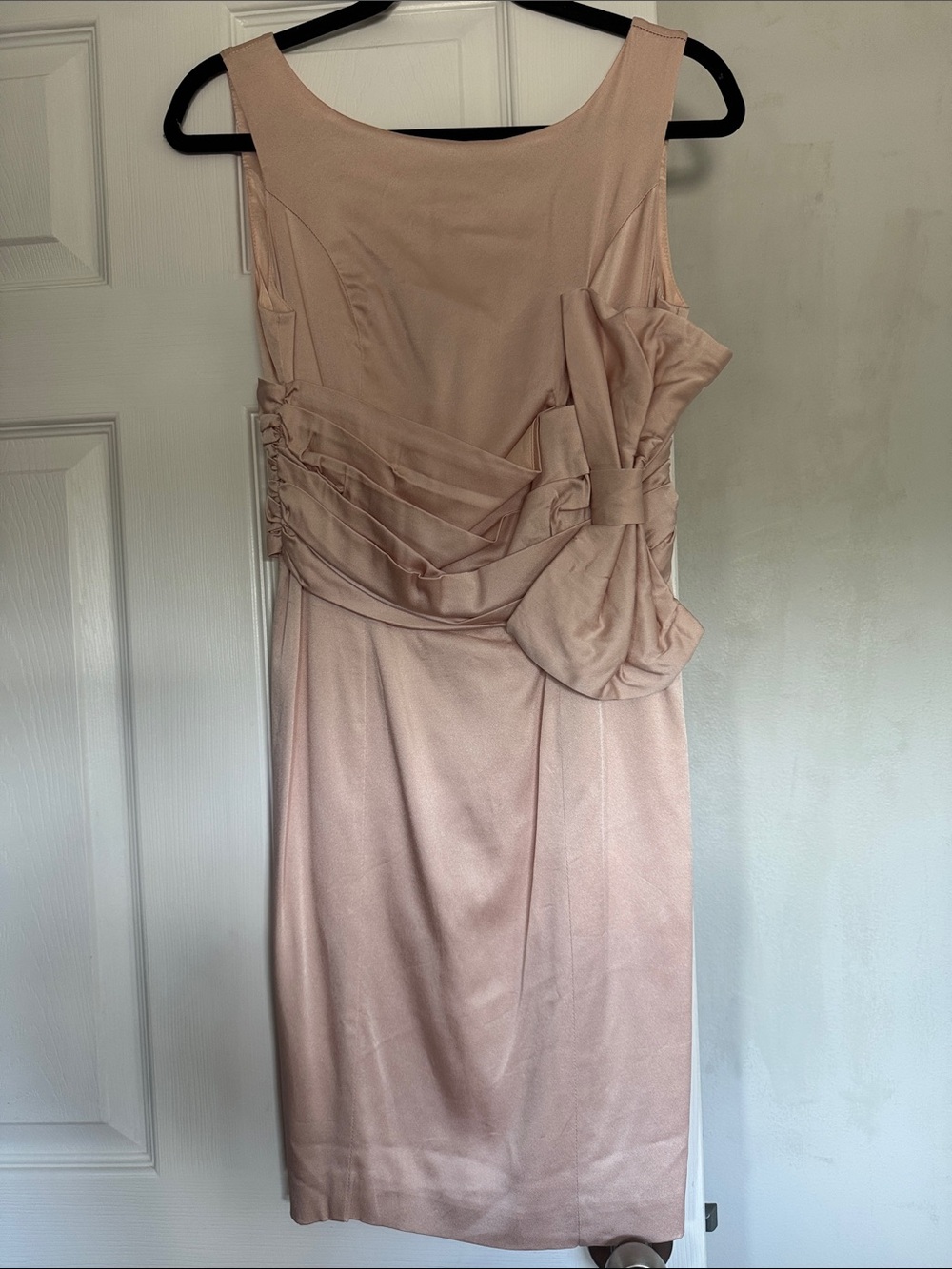 Elegant Sleeveless Pink Cocktail Dress with Side Bow